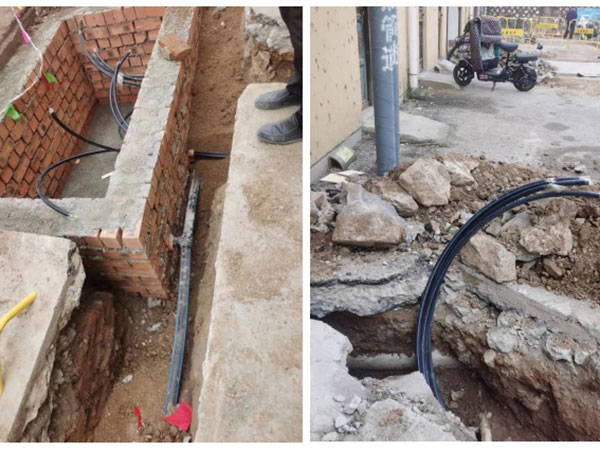 2021年11月濟南市萊蕪區老舊小區給水管道改造施工現場